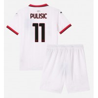 Koszulka piłkarska AC Milan Christian Pulisic #11 Strój wyjazdowy dla dzieci 2024-25 tanio Krótki Rękaw (+ Krótkie spodenki)